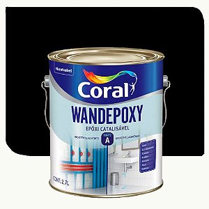 Tinta Esmalte Epoxi Coral Wandepoxy Preto 2,7 Litros