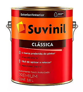 Tinta Látex Suvinil Clássica Fosco Branco Neve 0,9 Litros