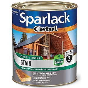 Verniz Sparlack Stain Plus Base Água Natural 0,9 Litros