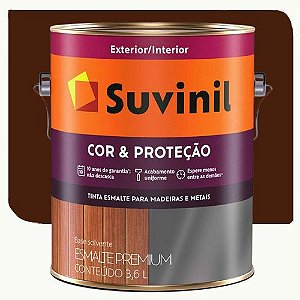 Tinta Esmalte Suvinil Cor & Proteção Brilhante Marrom 3,6 Litros