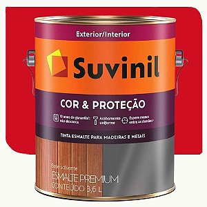 Tinta Esmalte Suvinil Cor & Proteção Brilhante Vermelho 3,6 Litros