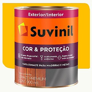 Tinta Esmalte Suvinil Cor & Proteção Amarelo Ouro 0,9L