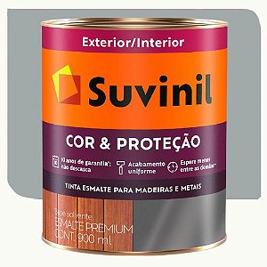 Tinta Esmalte Suvinil Cor & Proteção Brilhante Cinza Médio 0,9 Litros