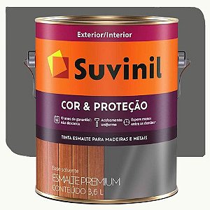 Tinta Esmalte Suvinil Cor & Proteção Fosco Grafite Claro 3,6 Litros