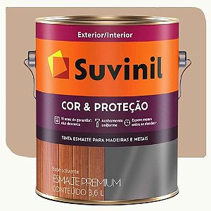 Tinta Esmalte Suvinil Cor & Proteção Brilhante Camurça Claro 3,6 Litros