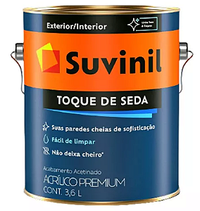 Tinta Acrílica Suvinil Toque de Seda Acetinado Gelo 3,6 Litros
