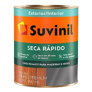 Tinta Esmalte Suvinil Seca Rápido Base Água Acetinado Branco 0,9 Litros