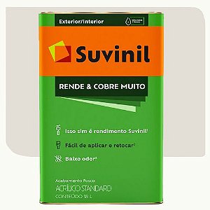 Tinta Acrílica Suvinil Rende Cobre Muito Fosco Gelo 18 Litros