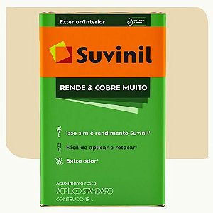 Tinta Acrílica Suvinil Rende Cobre Muito Fosco Marfim 18 Litros