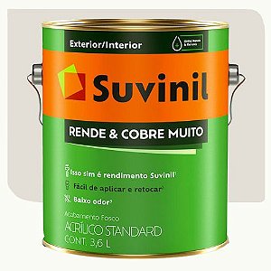 Tinta Acrílica Suvinil Rende Cobre Muito Fosco Gelo 3,6 Litros