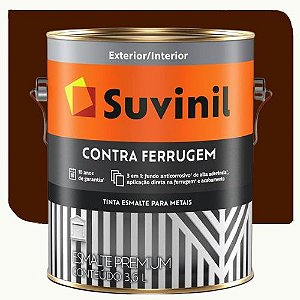 Tinta Esmalte Suvinil Contra Ferrugem Brilhante Marrom 3,6 Litros