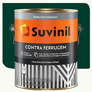 Tinta Esmalte Suvinil Contra Ferrugem Brilhante Verde Colonial 3,6 Litros