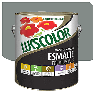 Tinta Esmalte Lukscolor Luks Brilhante Cinza Médio 3,6 Litros