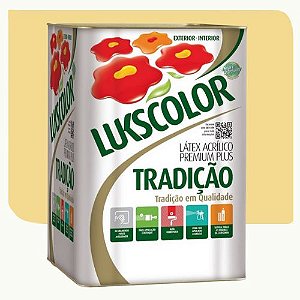 Tinta Látex Acrílico Lukscolor Tradição Fosco Amarelo Canário 18 Litros