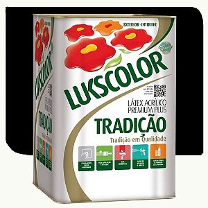 Tinta Látex Acrílico Lukscolor Tradição Fosco Preto 18 Litros