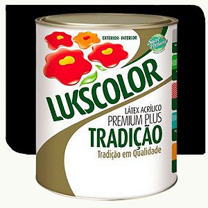 Tinta Látex Acrílico Lukscolor Tradição Fosco Preto 3,6 Litros