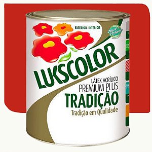 Tinta Látex Acrílico Lukscolor Tradição Fosco Vermelho 3,6 Litros