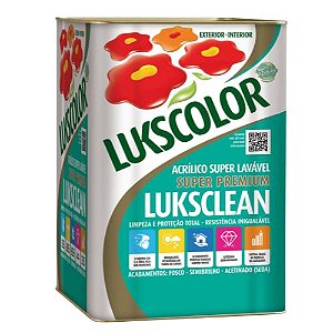 Tinta Acrílica Lukscolor Luksclean Seda Acetinado Branco 18 Litros