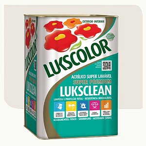 Tinta Acrílica Lukscolor Luksclean Fosco Algodão Egípcio 18 Litros