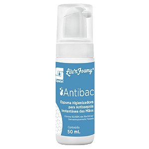 Lite'n Foamy Antibac 50 Ml Espuma Antisséptica Álcool e Biguanida - Spartan