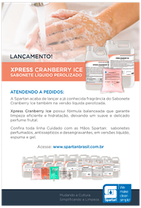 Kit Com 12 Cranberry Ice 600 Ml Sem Válvula Sabonete Espuma Com Aloe Vera E Vitamina E Spartan