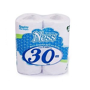 Papel Higiênico Ness Folha Simples Com 64 Rolos