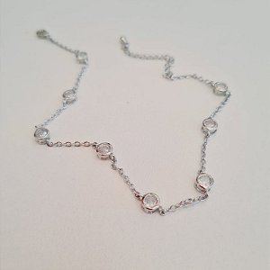 Tornozeleira Ródio Cristal