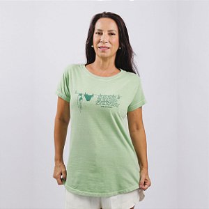 Tshirt Abertura Lateral Floripa is Beach Everyday Básica Verde Menta