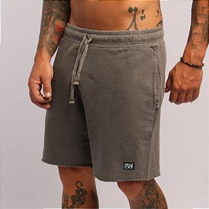 Bermuda de Moletom Logo FLN Grafite