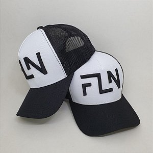 Boné FLN Trucker Preto e Branco Clássico