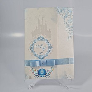 Convite 15 anos - Temática Cinderela Azul Serenity - MOD 002 - Design Mais  Um
