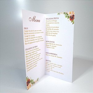 Menu Cardápio Fosco - Casamento Casamento e 15 anos