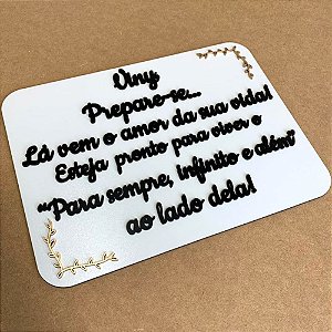 Placa de Casamento - Preparem-se ai vem o amor - MOD 006