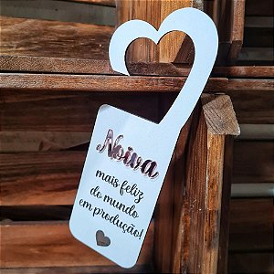 Placa Aviso de Porta para Maçaneta com Mensagem