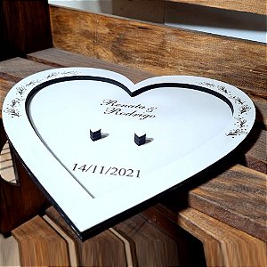 Porta Alianças Casamento Personalizado - MOD 010