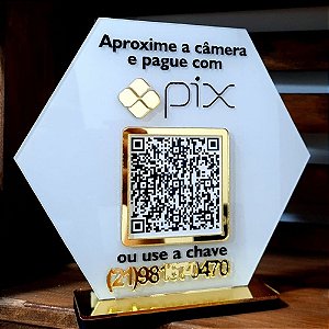 Placa PIX QR Code Hexagonal