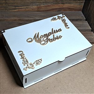 Caixa em MDF Personalizada com Brasão em MDF -21 x 15 x 6 cm
