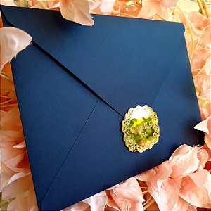 Convite Casamento 15 Anos - Envelope Fosco com Aplique em Acrilico