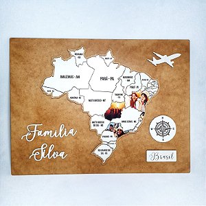 Mapa do Brasil Viajante com Fotos