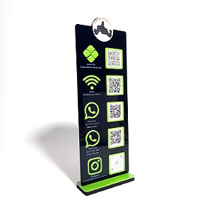 Placa PIX com 5 Qr Code - MOD Vertical