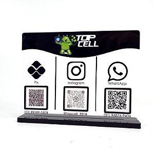 Placa PIX com 3 Qr Code - MOD 005