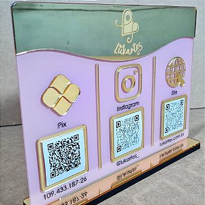 Placa PIX com 3 Qr Code - MOD 005
