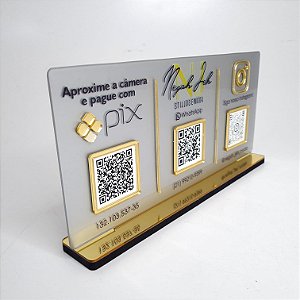 Placa PIX com 3 Qr Code - MOD 005