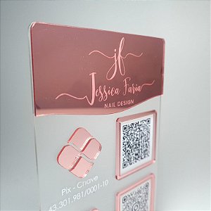 Placa PIX QR Code e Instagram com Logotipo
