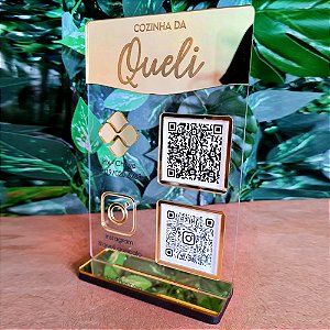Placa PIX QR Code e Instagram com Logotipo