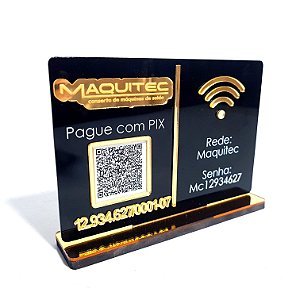 Placa PIX e Instagram QR Code com Logotipo