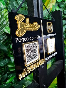 Placa PIX e Instagram QR Code com Logotipo
