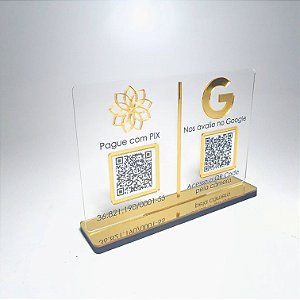 Placa PIX e Instagram QR Code com Logotipo