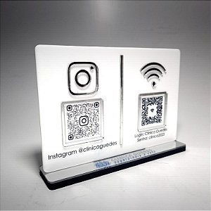 Placa Instagram e Wifi QR Code