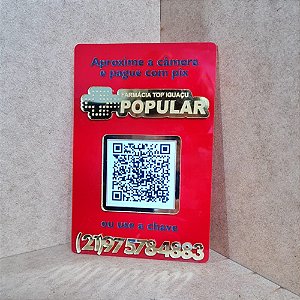 Placa PIX QR Code com logotipo - Sem Base